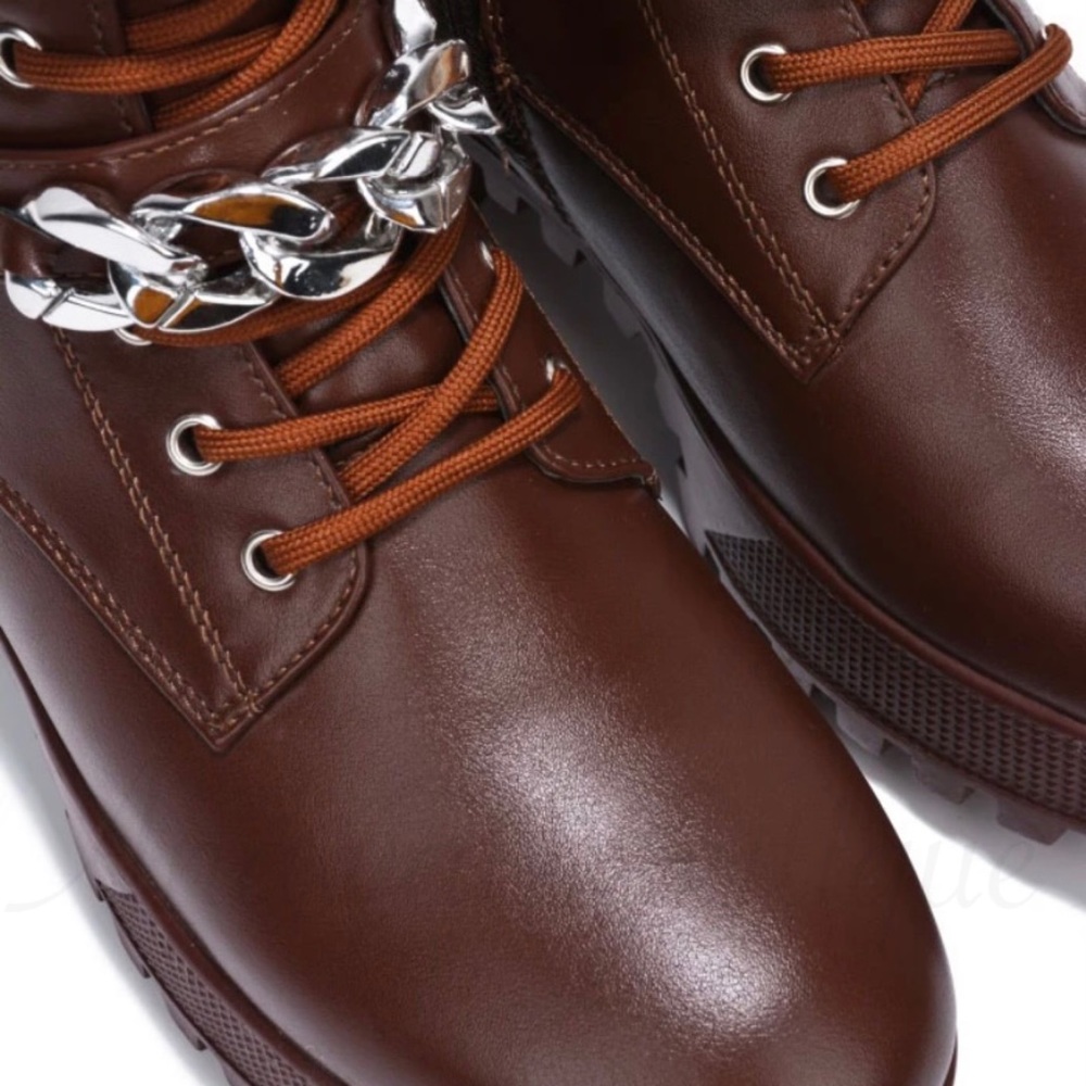 KYRA DOUBLE CHAIN STRAP COMBAT BOOTS - Picture 2 of 8